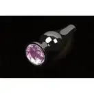 Пикантные Штучки, Маленькая графитовая анальная пробка с кристаллом - 8.5Х3 см, розовый photo 1