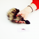 Анальна пробка з чорно-бежевим хвостиком, 7смХ2,7см photo 5