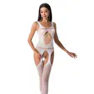 Бодистокинг Passion BS057 white, комбинезон, имитация чулок и пояса photo 1