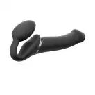 Безремінний страпон з вібрацією Strap-On-Me Vibrating Black L, діаметр 3,7см, пульт ДК, регульований photo 1