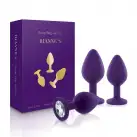 Набір силіконових анальних пробок із кристалом Rianne S: Booty Plug Set Purple 2,7см, 3,5см, 4,1 см photo 1