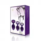 Набір силіконових анальних пробок із кристалом Rianne S: Booty Plug Set Purple 2,7см, 3,5см, 4,1 см photo 7
