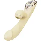 Вакуумний вібратор-кролик з підігрівом KisToy A-King Pro Yellow, з LED-екраном photo 1