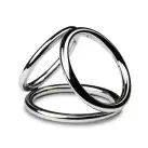 Потрійне ерекційне кільце Sinner Gear Unbendable – Triad Chamber Metal Cock and Ball Ring – Large photo 1